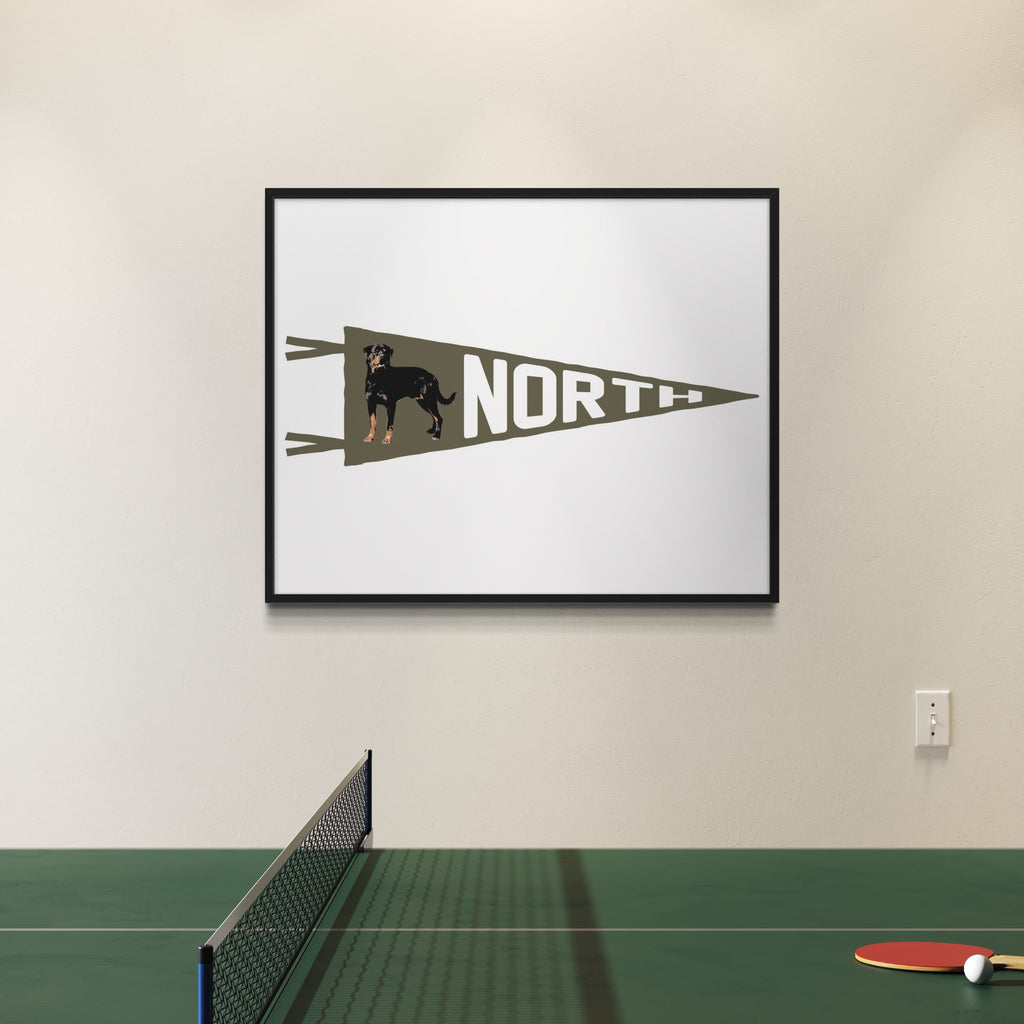 NORTH | Rottweiler Pennant Print in Green 16x20″