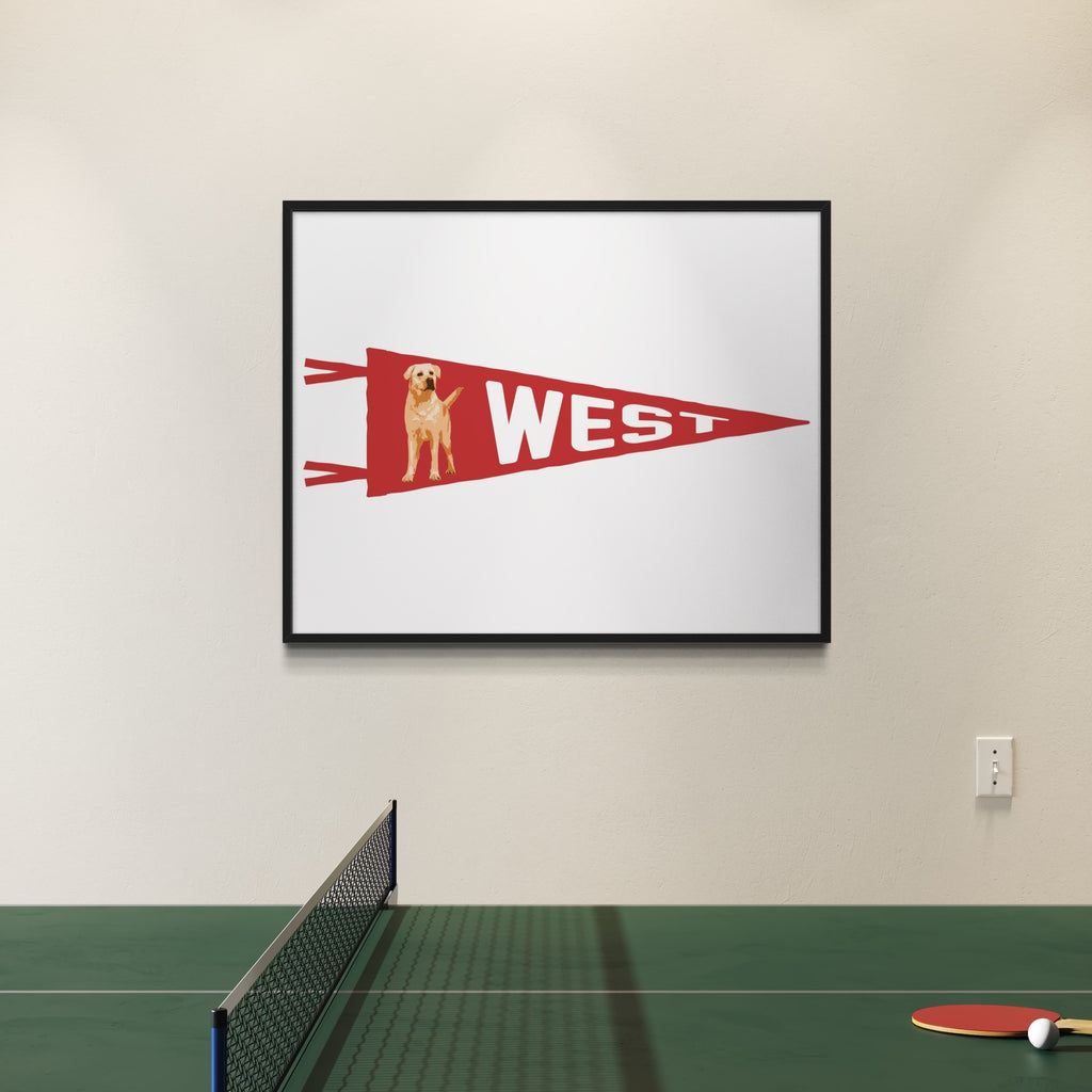 WEST | Golden Retriever Pennant Print 16x20″