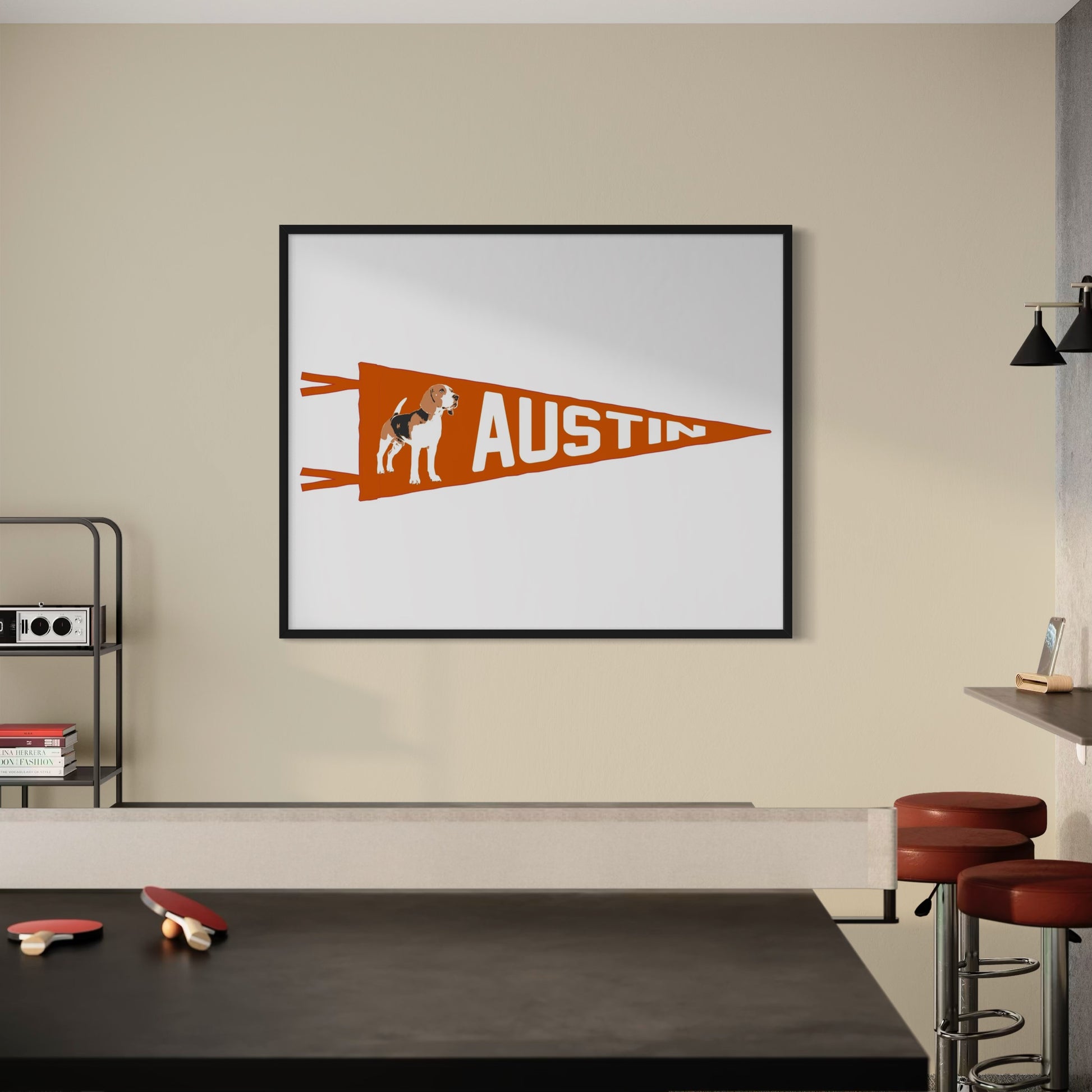 AUSTIN | Beagle Pennant Print 16x20″