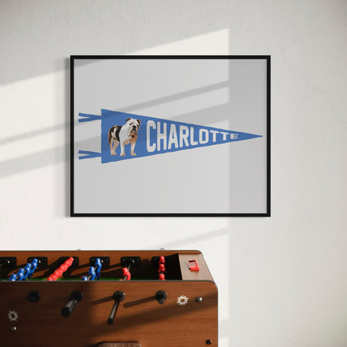 CHARLOTTE | English Bulldog Pennant Print 16x20″