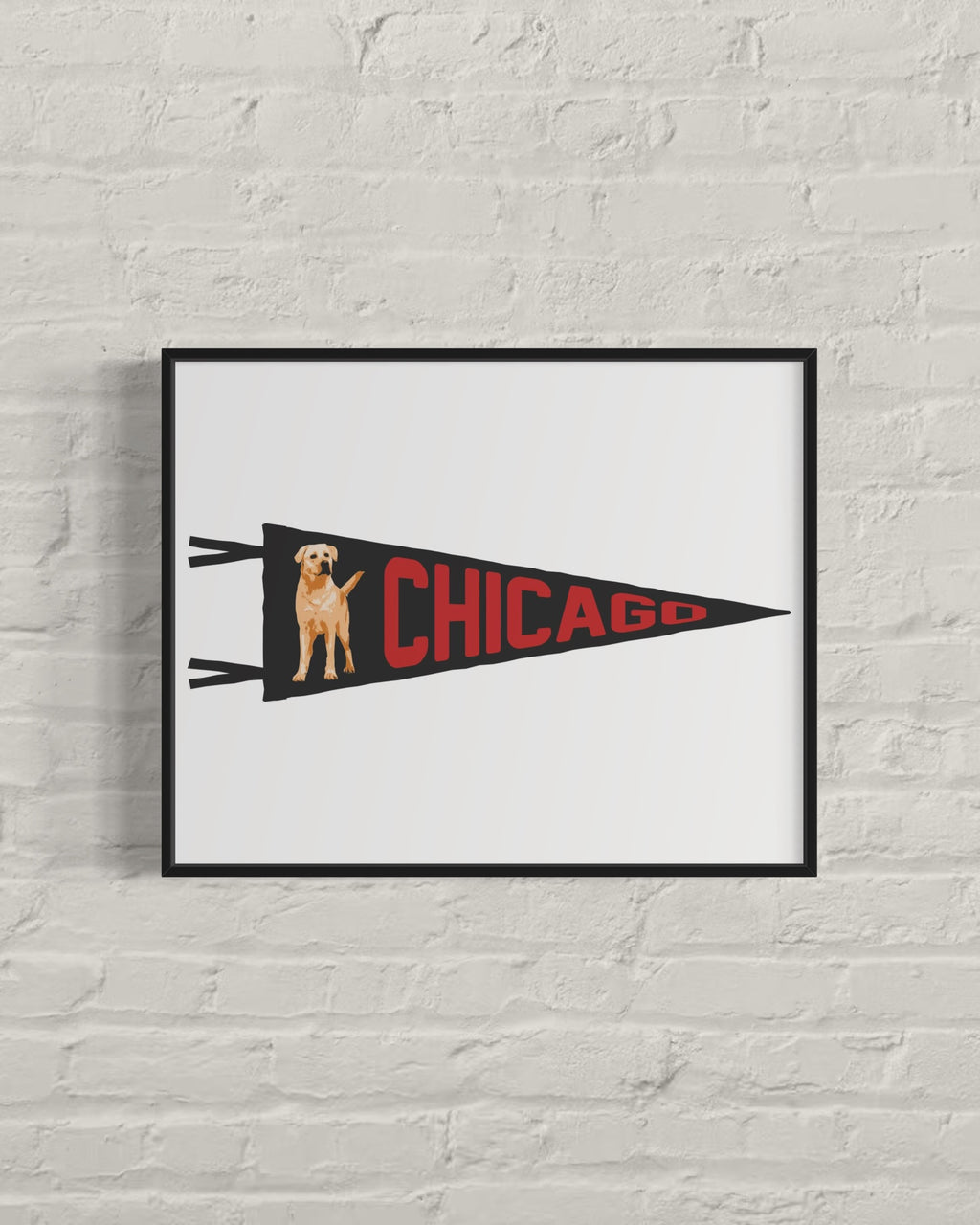 CHICAGO | Golden Retriever Pennant Print  16x20″