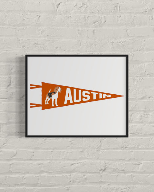 AUSTIN | Beagle Pennant Print 16x20″