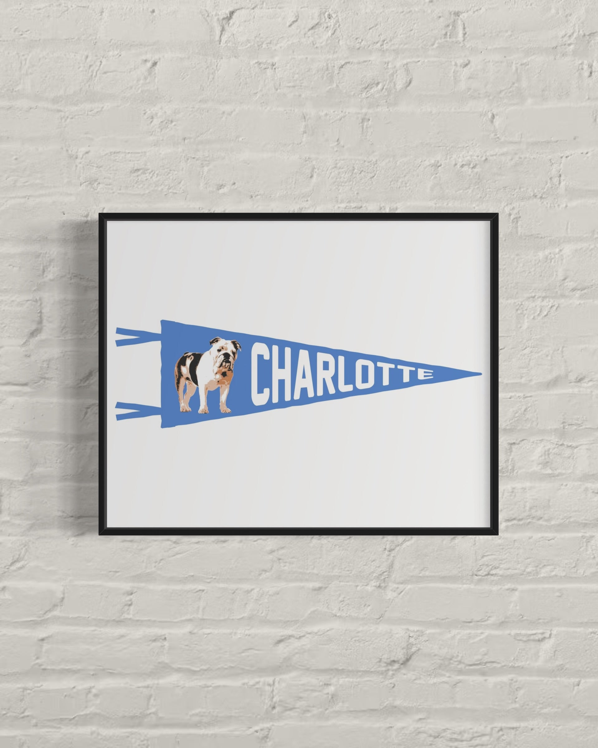 CHARLOTTE | English Bulldog Pennant Print 16x20″