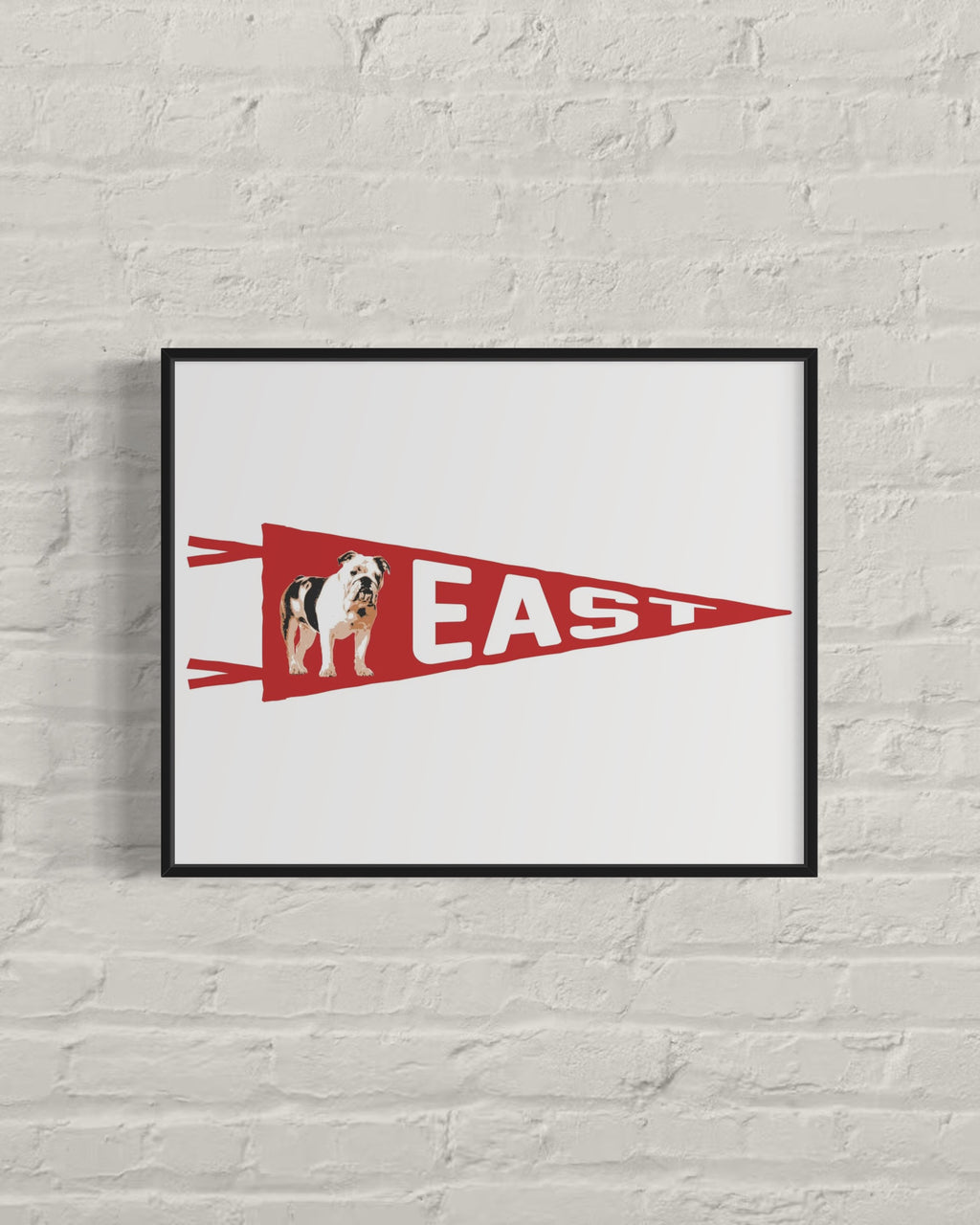 EAST | English Bulldog Pennant Print 16x20″