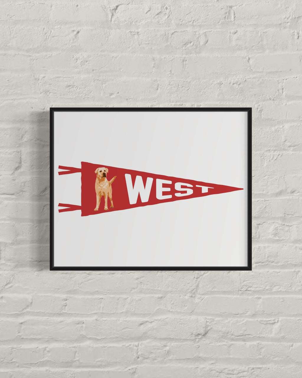 WEST | Golden Retriever Pennant Print 16x20″