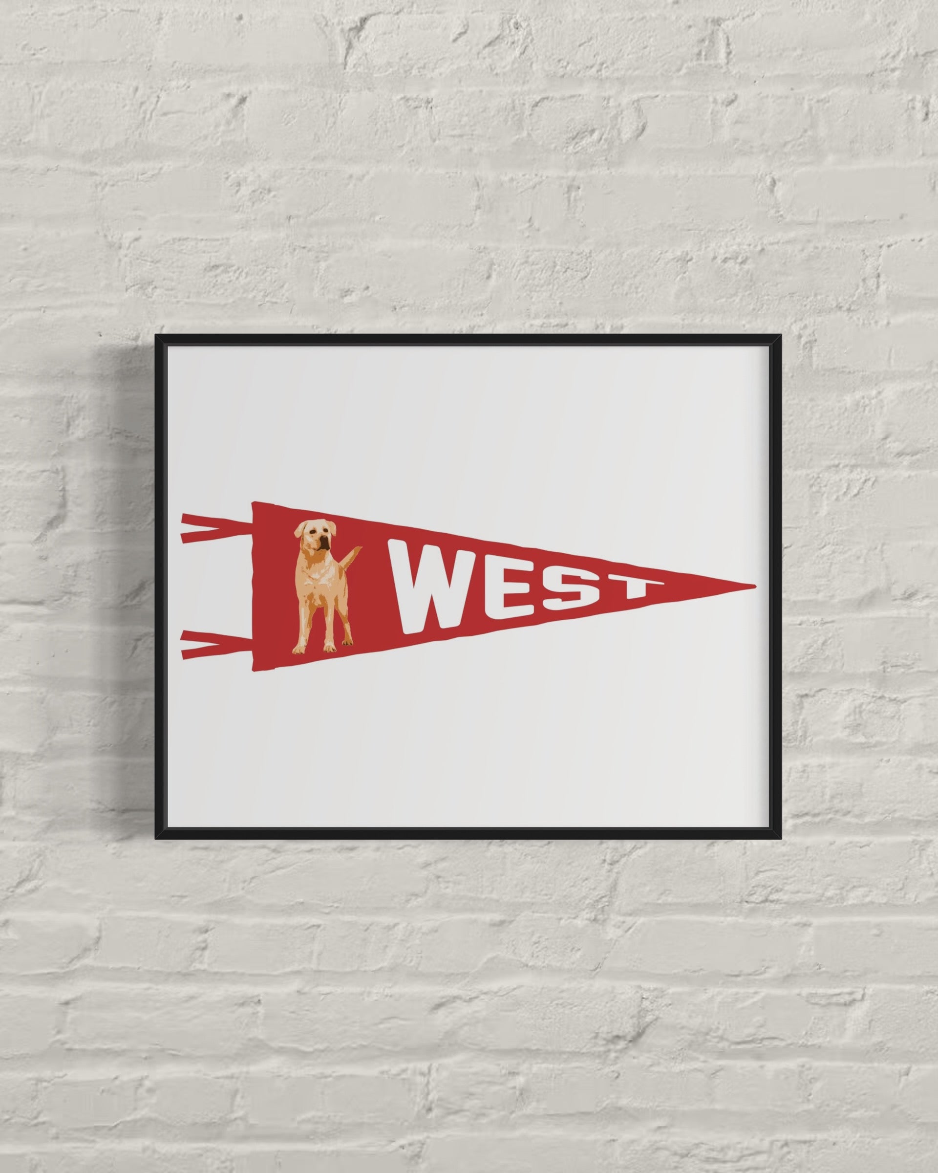 WEST | Golden Retriever Pennant Print 16x20″