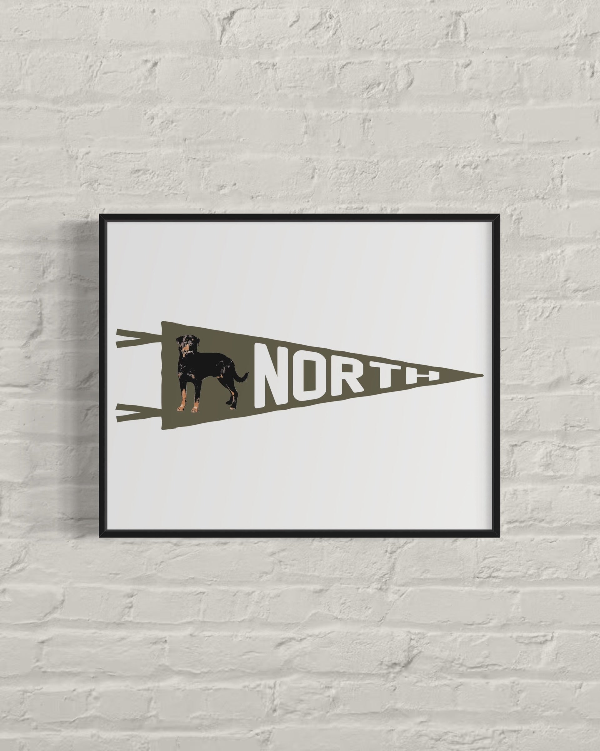 NORTH | Rottweiler Pennant Print in Green 16x20″