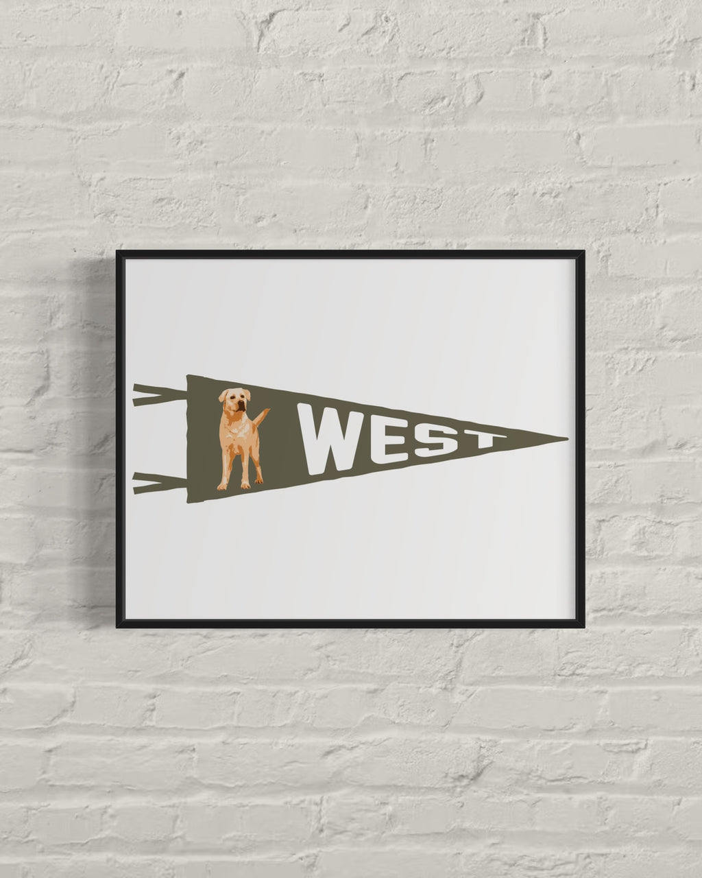WEST | Golden Retriever Pennant Print in Green 16x20″