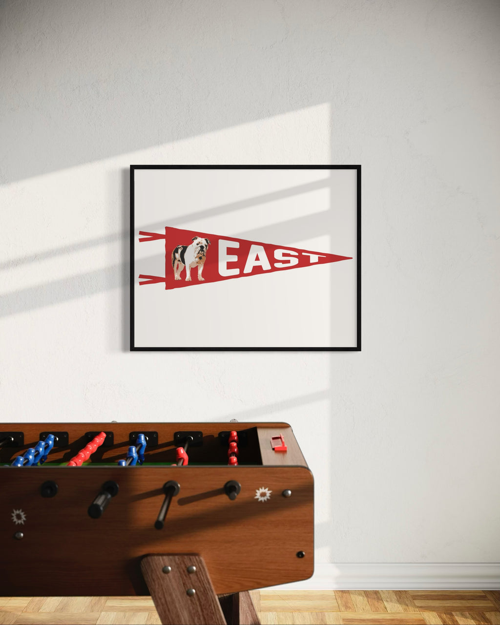 EAST | English Bulldog Pennant Print 16x20″